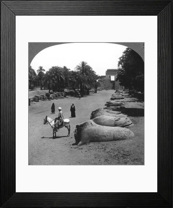 Framed Print : Grand avenue approaching the Temple of Karnak, Thebes, Egypt, 1905. Artist: Underwood & Underwood Framed Print : Grand avenue approaching the Temple of Karnak, Thebes, Egypt, 1905. Artist: Underwood & Underwood