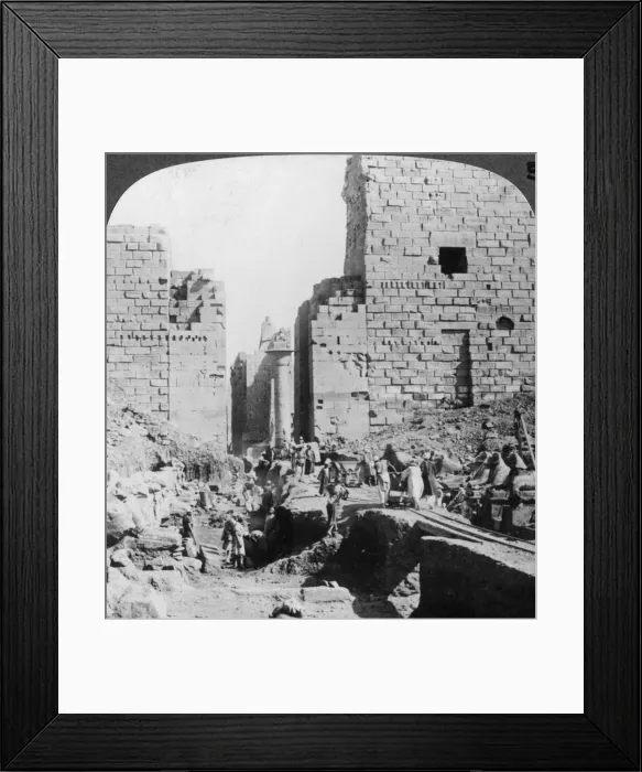Framed Print : Excavating an avenue to the Temple of Karnak, Thebes, Egypt, 1905. Artist: Underwood & Underwood Framed Print : Excavating an avenue to the Temple of Karnak, Thebes, Egypt, 1905. Artist: Underwood & Underwood