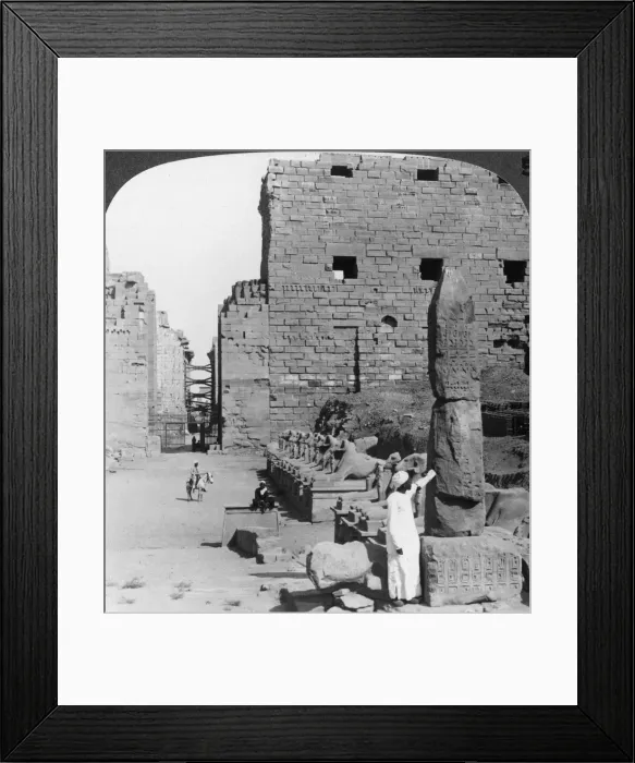 Framed Print : Avenue of sacred images after excavation, Karnak, Thebes, Egypt, c1900. Artist: Underwood & Underwood Framed Print : Avenue of sacred images after excavation, Karnak, Thebes, Egypt, c1900. Artist: Underwood & Underwood
