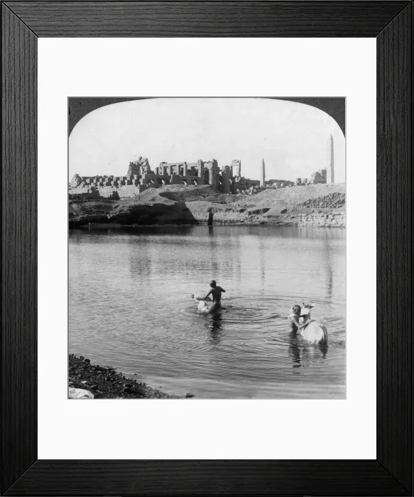 Framed Print : Looking across the Sacred Lake to the great temple at Karnak, Thebes, Egypt, 1905. Artist: Underwood & Underwood Framed Print : Looking across the Sacred Lake to the great temple at Karnak, Thebes, Egypt, 1905. Artist: Underwood & Underwood