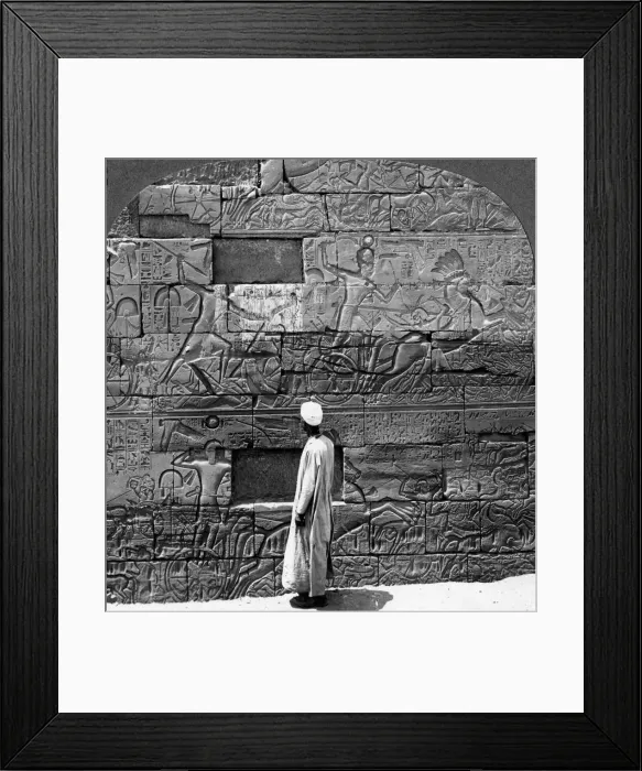 Framed Print : Great war reliefs sculptured in the wall at Karnak Temple, Thebes, Egypt, 1905. Artist: Underwood & Underwood Framed Print : Great war reliefs sculptured in the wall at Karnak Temple, Thebes, Egypt, 1905. Artist: Underwood & Underwood