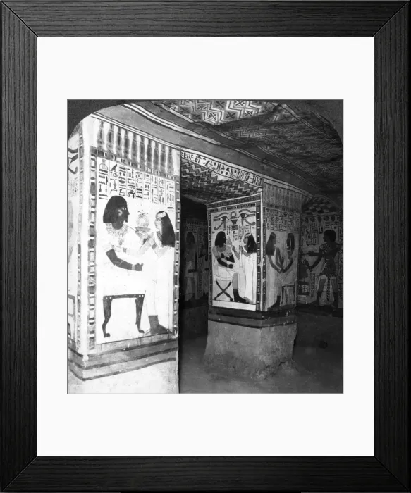 Framed Print : Painted tomb chamber hewn in the rock of the cliffs at Thebes, Egypt, 1905. Artist: Underwood & Underwood Framed Print : Painted tomb chamber hewn in the rock of the cliffs at Thebes, Egypt, 1905. Artist: Underwood & Underwood