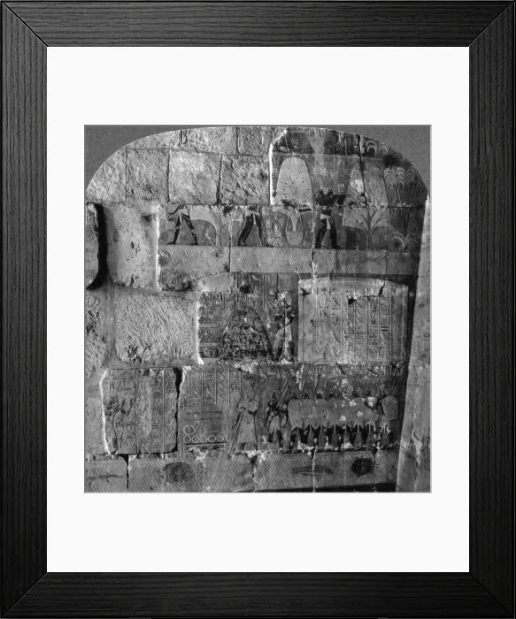 Framed Print : Queen Makeres expedition to East Africa - reliefs carved at Der-el-Bahri, Thebes, Egypt, 1905. Artist: Underwood & Underwood Framed Print : Queen Makeres expedition to East Africa - reliefs carved at Der-el-Bahri, Thebes, Egypt, 1905. Artist: Underwood & Underwood