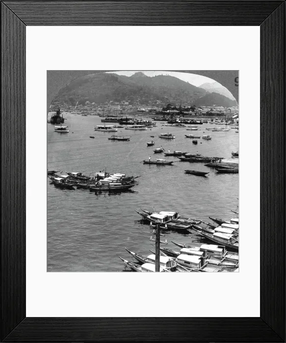 Framed Print : Looking north over vessels in the port of Nagasaki, Japan, 1904. Artist: Underwood & Underwood Framed Print : Looking north over vessels in the port of Nagasaki, Japan, 1904. Artist: Underwood & Underwood