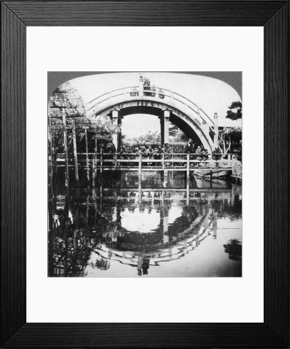 Framed Print : A semi-circular bridge in Japan, 1896. Artist: Underwood & Underwood Framed Print : A semi-circular bridge in Japan, 1896. Artist: Underwood & Underwood