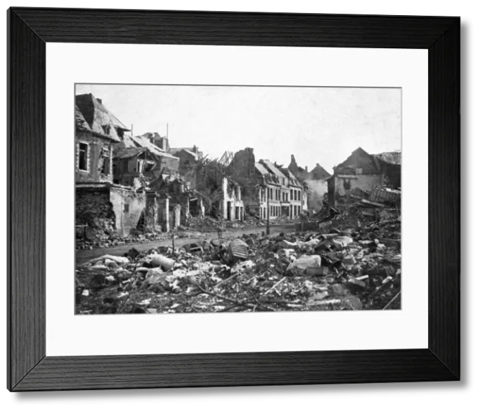 Framed Print : Street scene after the fall of Peronne, France, First World War, 1917, (c1920) Framed Print : Street scene after the fall of Peronne, France, First World War, 1917, (c1920)