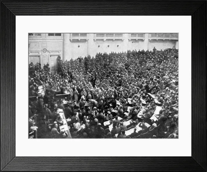 Framed Print : Petrograds new parliament, Russia, 1917, (c1920). Artist: Bulla Framed Print : Petrograds new parliament, Russia, 1917, (c1920). Artist: Bulla