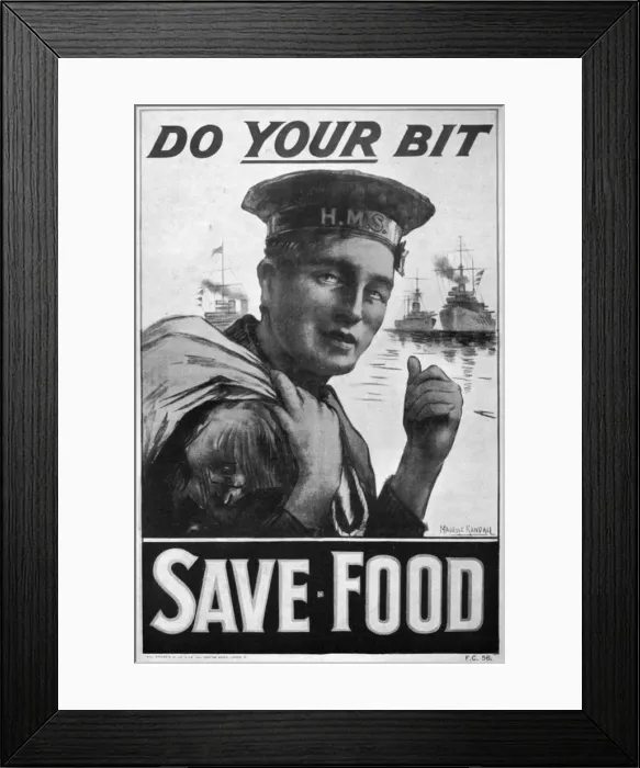 Framed Print : Do Your Bit - Save Food, food economy poster, First World War, 1917, (c1920). Artist: M Randall Framed Print : Do Your Bit - Save Food, food economy poster, First World War, 1917, (c1920). Artist: M Randall
