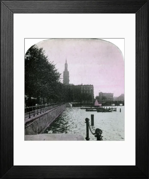Framed Print : City Hall and the Alster, Hamburg, Germany, late 19th century Framed Print : City Hall and the Alster, Hamburg, Germany, late 19th century