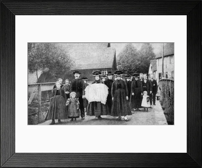 Framed Print : A baptismal procession, Black Forest, Germany, 1922. Artist: Georg Haeckel Framed Print : A baptismal procession, Black Forest, Germany, 1922. Artist: Georg Haeckel
