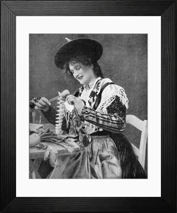 Framed Print : A woman creatively peeling a potato, 1922. Artist: Georg Haeckel Framed Print : A woman creatively peeling a potato, 1922. Artist: Georg Haeckel