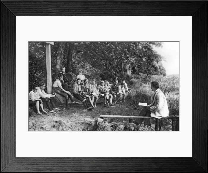Framed Print : Boys studying nature, Germany, 1922