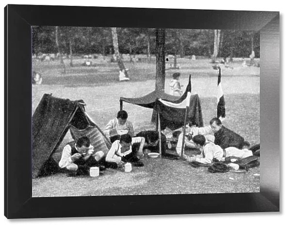 Boys camping, Berlin, Germany, 1922