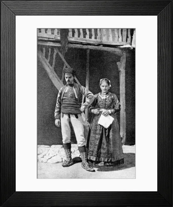 Framed Print : A young married couple, Macedonia, 1922. Artist: HB Crook Framed Print : A young married couple, Macedonia, 1922. Artist: HB Crook