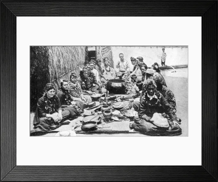 Framed Print : Hawaiians at a banquet, Hawaii, 1922. Artist: RM Clutterbuck Framed Print : Hawaiians at a banquet, Hawaii, 1922. Artist: RM Clutterbuck