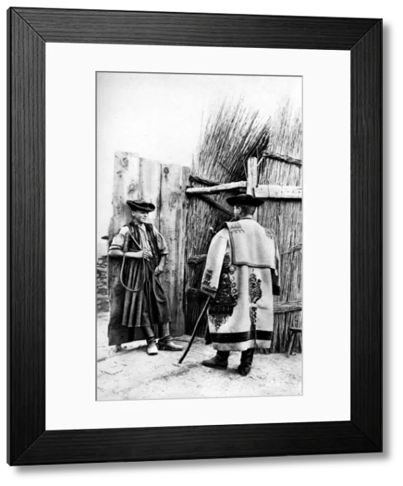 Framed Print : A cowherd king and his dwelling place, Hungary, 1922. Artist: AW Cutler Framed Print : A cowherd king and his dwelling place, Hungary, 1922. Artist: AW Cutler