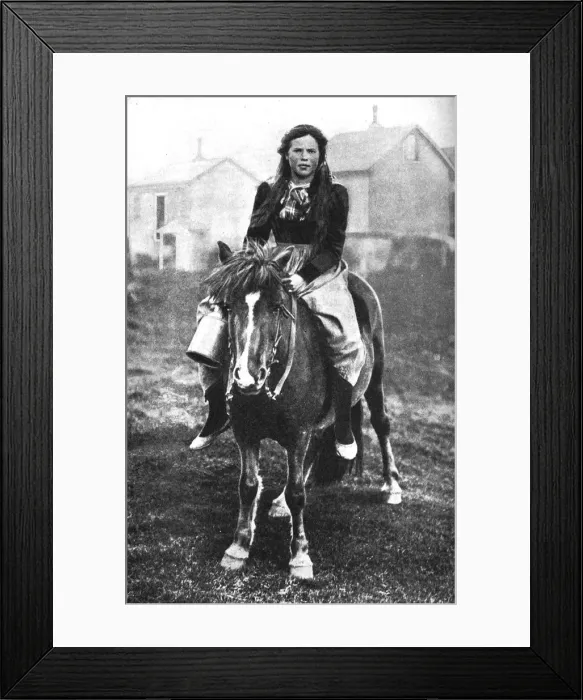 Framed Print : A milkmaid on her morning round, Iceland, 1922 Framed Print : A milkmaid on her morning round, Iceland, 1922