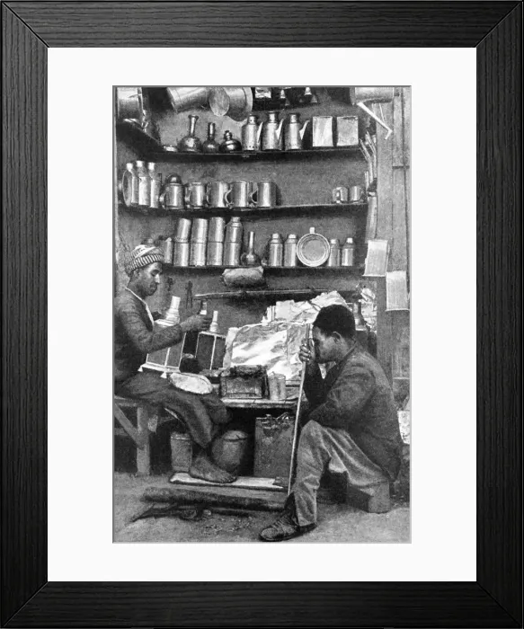 Framed Print : Tinsmiths in a tinsmiths shop, India, 1922. Artist: R Gorbold Framed Print : Tinsmiths in a tinsmiths shop, India, 1922. Artist: R Gorbold
