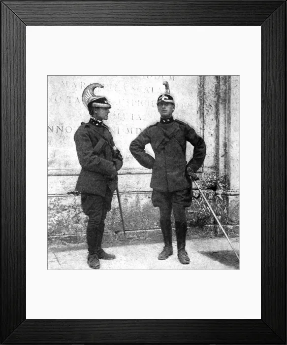 Framed Print : Two Italian dragoons, 1922. Artist: Donald McLeish Framed Print : Two Italian dragoons, 1922. Artist: Donald McLeish