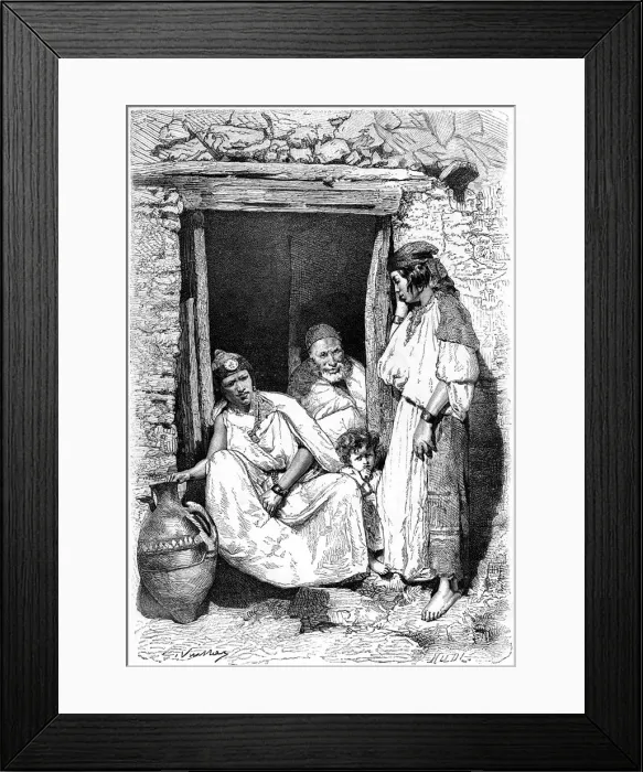 Framed Print : Kabyle family group, Algeria, c1890 Framed Print : Kabyle family group, Algeria, c1890