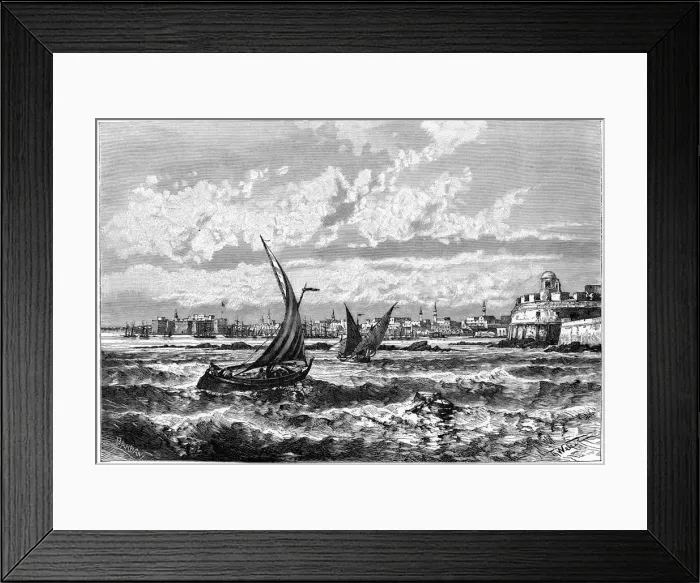 Framed Print : Tripoli from the Roadstead, c1890. Artist: Barbant Framed Print : Tripoli from the Roadstead, c1890. Artist: Barbant