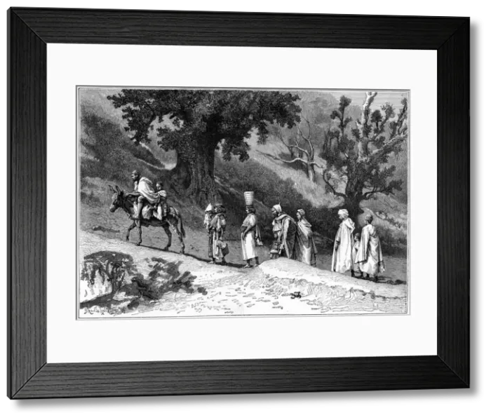 Framed Print : Kabyle family group travelling, Algeria, c1890. Artist: Hildibrand Framed Print : Kabyle family group travelling, Algeria, c1890. Artist: Hildibrand