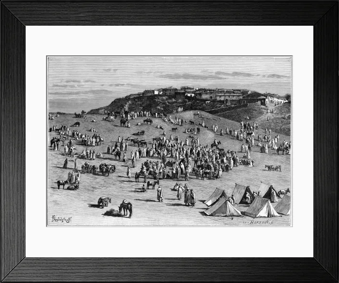 Framed Print : Boghari village and market, c1890. Artist: Charles Barbant Framed Print : Boghari village and market, c1890. Artist: Charles Barbant