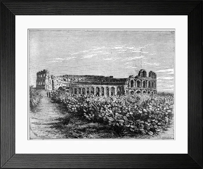 Framed Print : The amphitheatre of El Jemm, c1890. Artist: F Meaulle Framed Print : The amphitheatre of El Jemm, c1890. Artist: F Meaulle