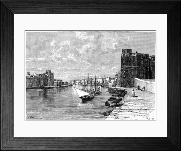 Framed Print : Bizerta, viewed from the Kasbah, c1890. Artist: Bertrand Framed Print : Bizerta, viewed from the Kasbah, c1890. Artist: Bertrand