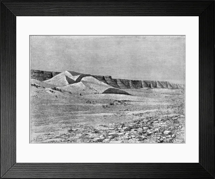Framed Print : Cliffs of the Igharghar, taken from the north of Temassinin, c1890. Artist: Armand Kohl Framed Print : Cliffs of the Igharghar, taken from the north of Temassinin, c1890. Artist: Armand Kohl