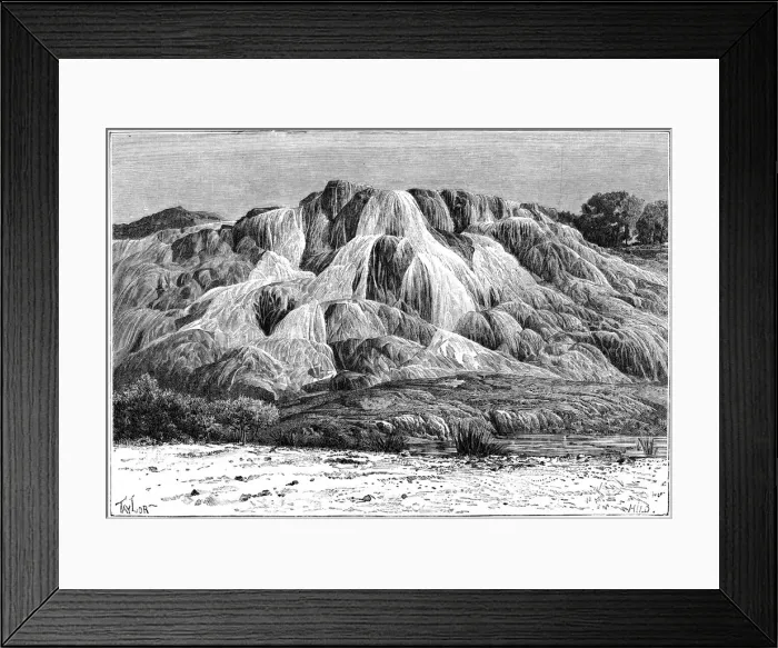 Framed Print : Petrified cascade of Hammam el Meskoutine, Algeria, c1890. Artist: Hildibrand Framed Print : Petrified cascade of Hammam el Meskoutine, Algeria, c1890. Artist: Hildibrand