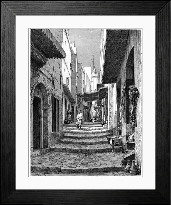 Framed Print : Old town, Algiers, c1890. Artist: Armand Kohl Framed Print : Old town, Algiers, c1890. Artist: Armand Kohl