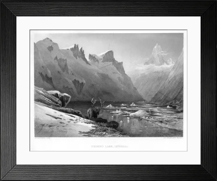 Framed Print : Iceberg Lake, Isterdal, Norway, mid-late 19th century. Artist: Edward Paxman Brandard