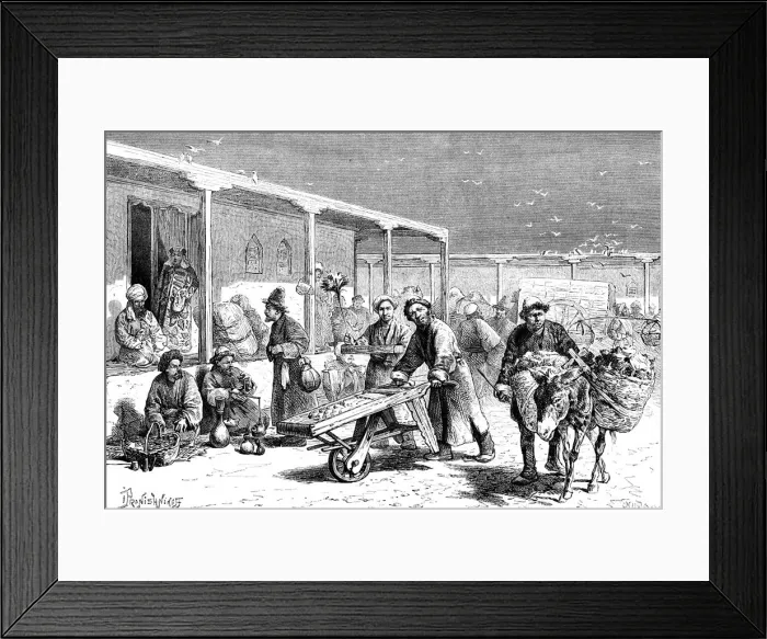 Framed Print : Street scene, Yarkand, c1890 Framed Print : Street scene, Yarkand, c1890