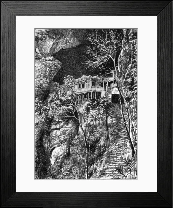 Framed Print : Buddhist monastery, Yuen-Fu on the Min, South of Fuchu-Fu, c1890. Artist: Armand Kohl