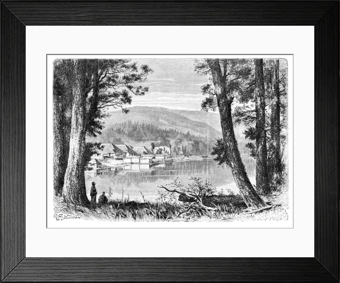 Framed Print : Lake Hakone, c1890 Framed Print : Lake Hakone, c1890