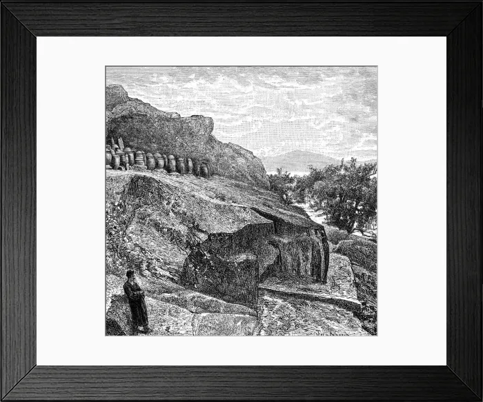 Framed Print : Terrace with funeral urns near Amoy, c1890 Framed Print : Terrace with funeral urns near Amoy, c1890