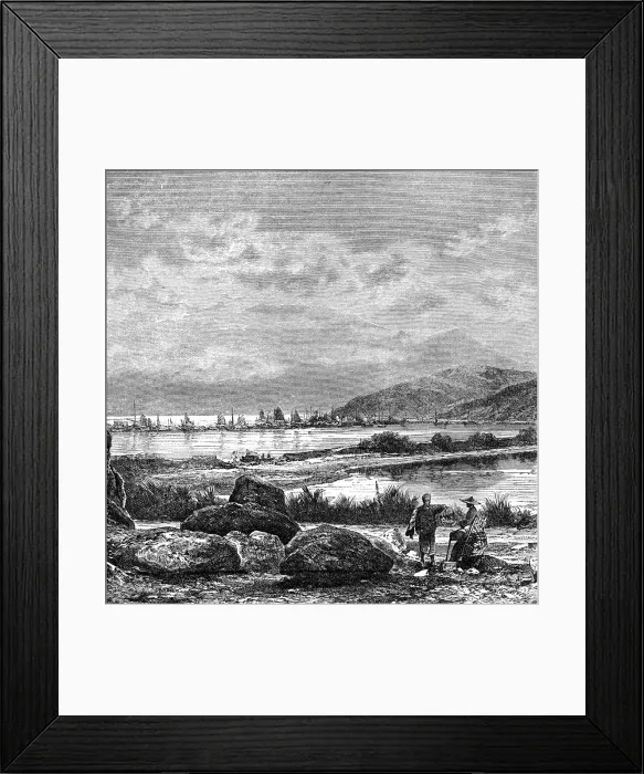 Framed Print : Hong Kong, view from Kowlun, c1890 Framed Print : Hong Kong, view from Kowlun, c1890