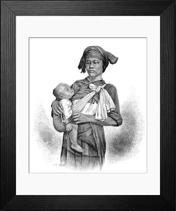 Framed Print : Pepo-Hoan woman and child, c1890 Framed Print : Pepo-Hoan woman and child, c1890
