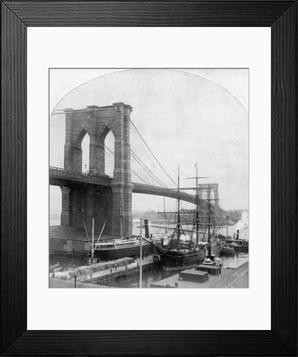 Framed Print : Brooklyn Bridge, New York, USA, late 19th century. Artist: William H Rau Framed Print : Brooklyn Bridge, New York, USA, late 19th century. Artist: William H Rau