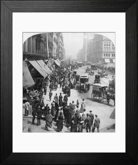 Framed Print : A street scene in Chicago, Illinois, USA, 1896. Artist: Underwood & Underwood Framed Print : A street scene in Chicago, Illinois, USA, 1896. Artist: Underwood & Underwood