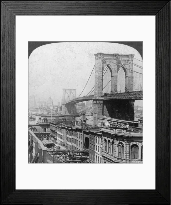 Framed Print : Brooklyn Bridge, New York, USA, 1901. Artist: Underwood & Underwood