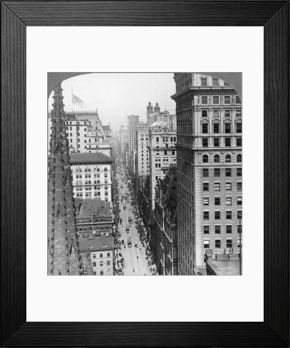 Framed Print : From the Empire building past Trinity Church up Broadway, 1902. Artist: Underwood & Underwood Framed Print : From the Empire building past Trinity Church up Broadway, 1902. Artist: Underwood & Underwood