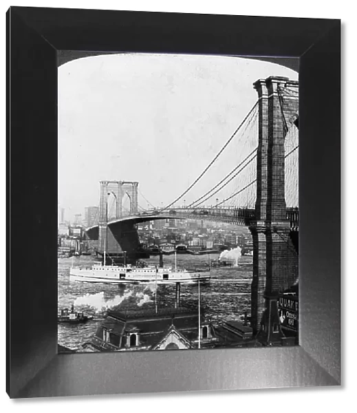 Brooklyn Bridge, New York, USA, early 20th century. Artist: Underwood & Underwood
