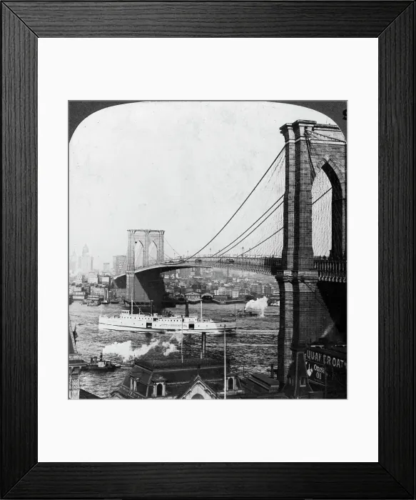 Framed Print : Brooklyn Bridge, New York, USA, early 20th century. Artist: Underwood & Underwood Framed Print : Brooklyn Bridge, New York, USA, early 20th century. Artist: Underwood & Underwood