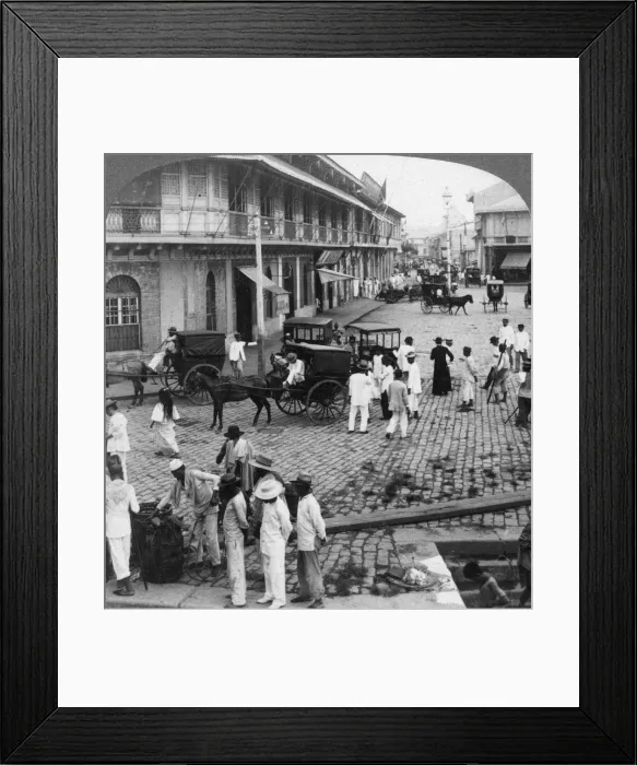 Framed Print : Rosario Street and Binondo Church as seen from Pasig River, Manila, Philippines, 1899. Artist: Underwood & Underwood Framed Print : Rosario Street and Binondo Church as seen from Pasig River, Manila, Philippines, 1899. Artist: Underwood & Underwood