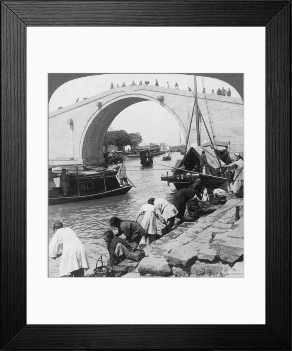 Framed Print : Woo Men Bridge and Grand Imperial Canal, Soo-chow (Suzhou), China, 1900. Artist: Underwood & Underwood Framed Print : Woo Men Bridge and Grand Imperial Canal, Soo-chow (Suzhou), China, 1900. Artist: Underwood & Underwood