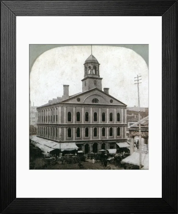 Framed Print : Faneuil Hall, Boston, Massachusetts, USA, late 19th century Framed Print : Faneuil Hall, Boston, Massachusetts, USA, late 19th century