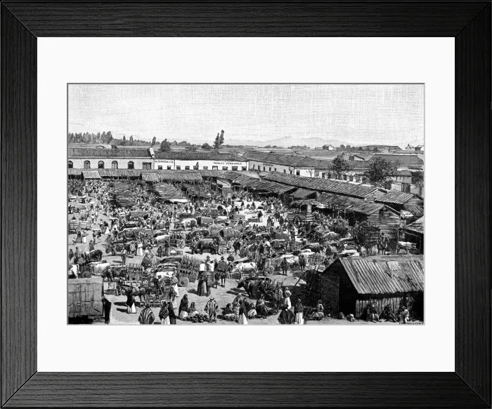 Framed Print : A market place, Chile, 1895 Framed Print : A market place, Chile, 1895