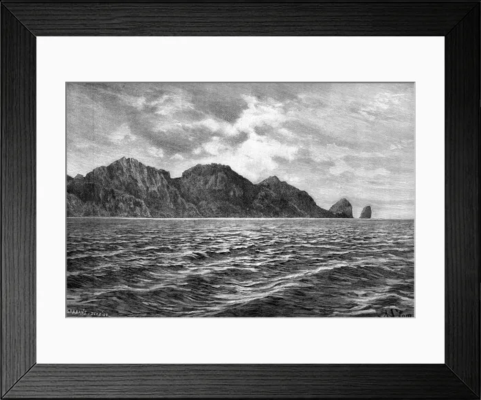 Framed Print : Cape Pillar, Tasman Peninsula, 1895. Artist: Barbant Framed Print : Cape Pillar, Tasman Peninsula, 1895. Artist: Barbant